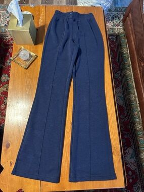 Spanx air essentials brushed flare tall navy blue pants